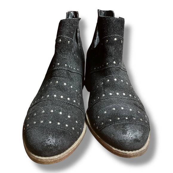 Roxy Black Suede Leather Studded Booties Lexie J Size 8 / EU 38 - Picture 7 of 7